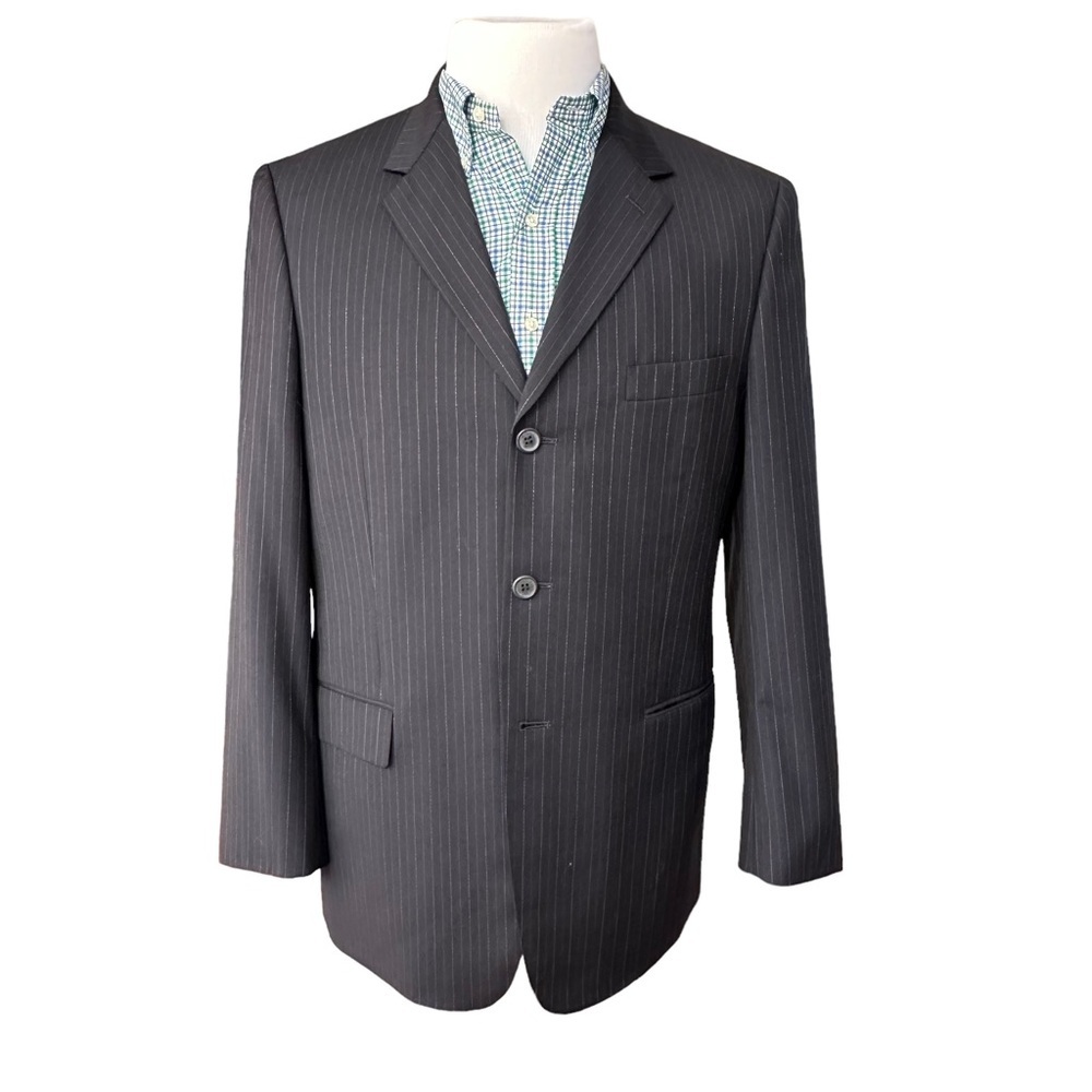 Loro Piana Wool by Ovvio Men's‎  3 Button Pinstripe Blazer Size: 42